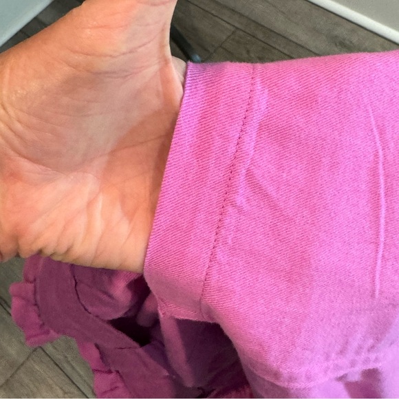 Cotton Blend Pink Paper Bag Waist Shorts - Picture 4 of 8